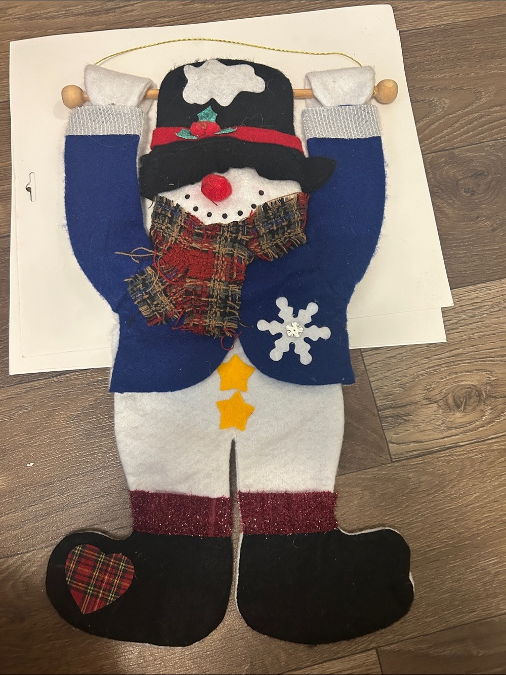 Blue Snowman Kids Costume Wall Hanging